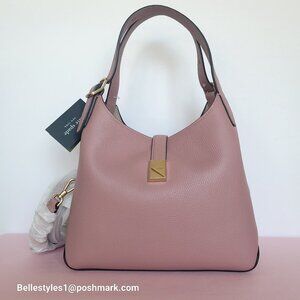 KATE SPADE Deco MEDIUM Pebbled Leather Crossbody Tote Bag- Dusk Rose⭐